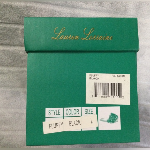 Lauren Lorraine Black Fluffy Sandals Size L Women’s Size 10 - Picture 9 of 9